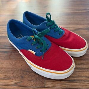 Vans Old Skool Primary Color Block Canvas Lace up Shoes Mens 6/ Womens 7.5 EUC